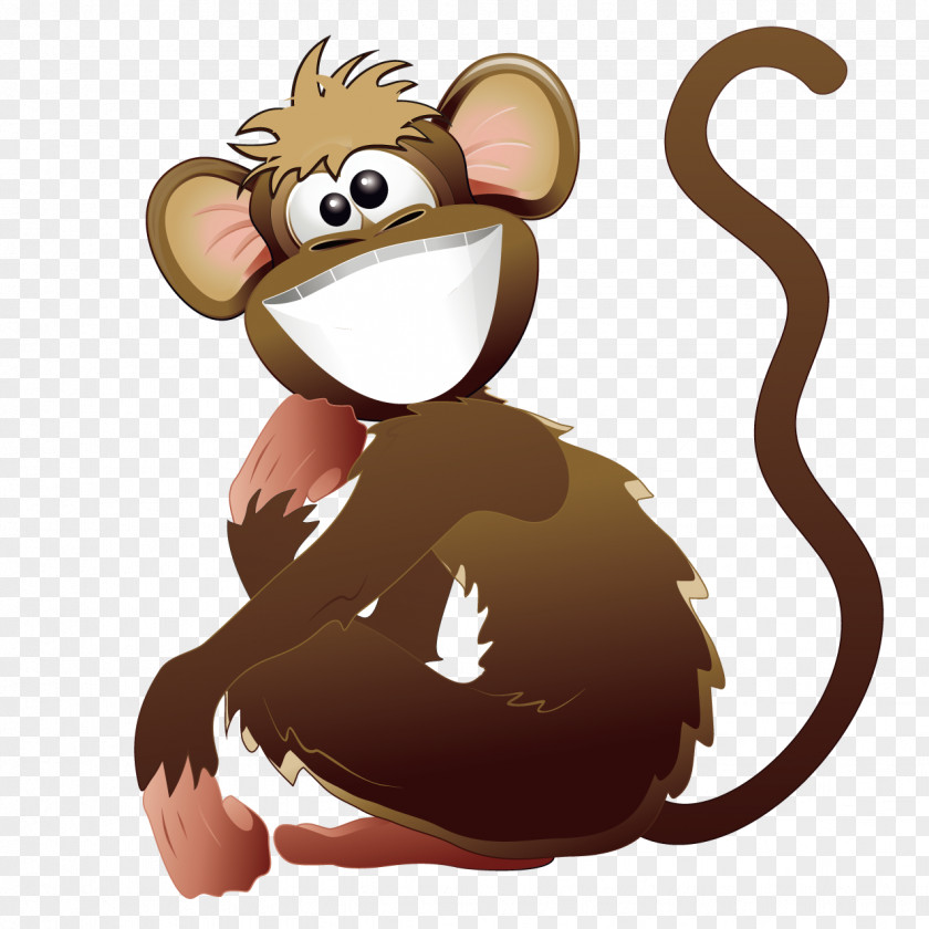 Lovely Mouth Monkey Laughter Cartoon PNG