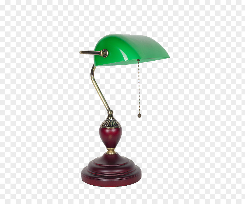 Vintage Green Lamp Balanced-arm LED Banker's Lighting PNG