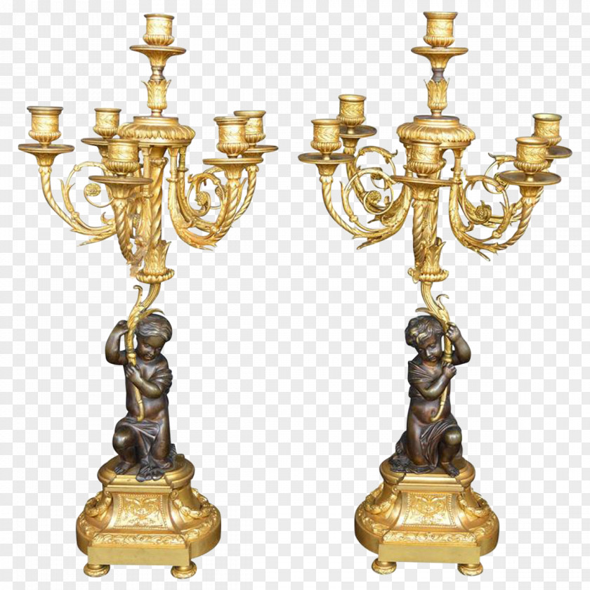 Brass Candlestick Bronze Table Viyet PNG