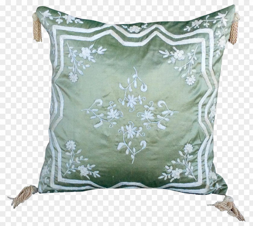 Green Silk Pillows Cushion Throw PNG