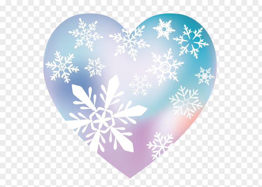 Heart Snowflake Illustration. PNG