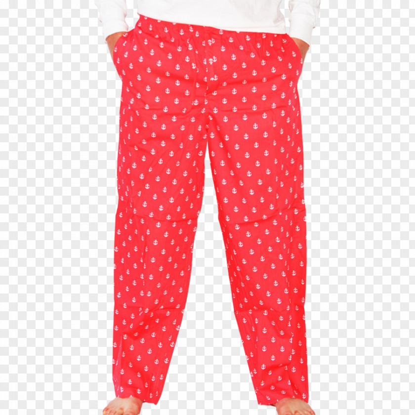 Red Anchor Polka Dot Pajamas Leggings Coral PNG