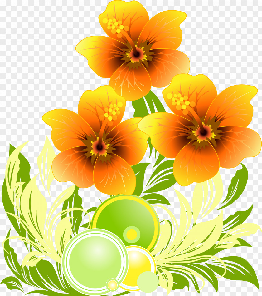 Yellow Painted Floral Background Flower Clip Art PNG