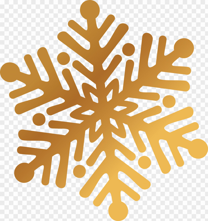 Golden Snowflakes Snowflake Christmas Crystal Clip Art PNG