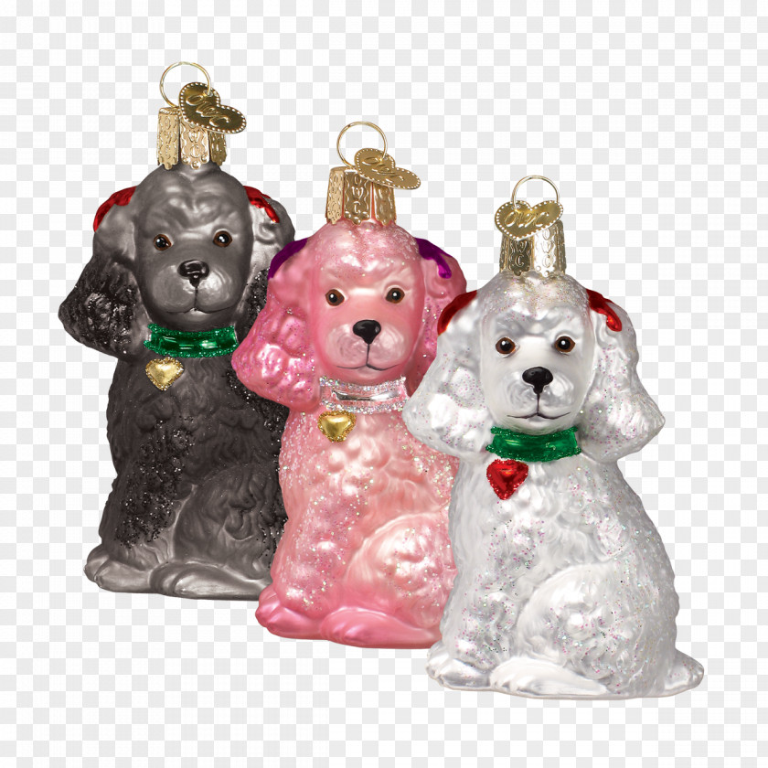 Puppy Christmas Ornament Tree Day Old World Poodle Glass PNG