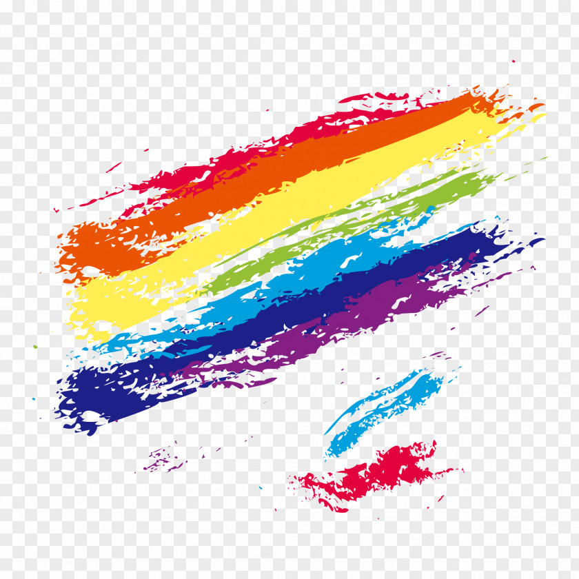 Vector Watercolor Decoration Brush Color Rainbow PNG