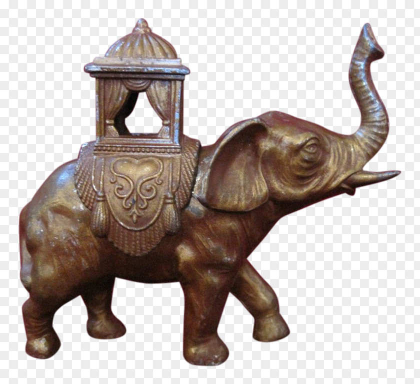 Bronze Tripod Indian Elephant African Statue Carving Figurine PNG
