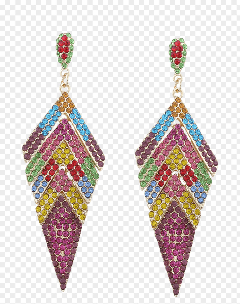 Fashion Bling Purses Earring Shape Quadrilateral Gemstone Magenta PNG