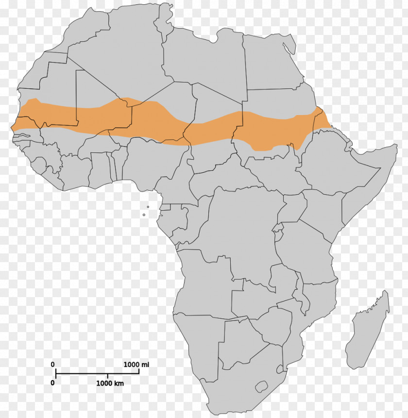 Africa Sahara Sahel Region Blank Map Central PNG