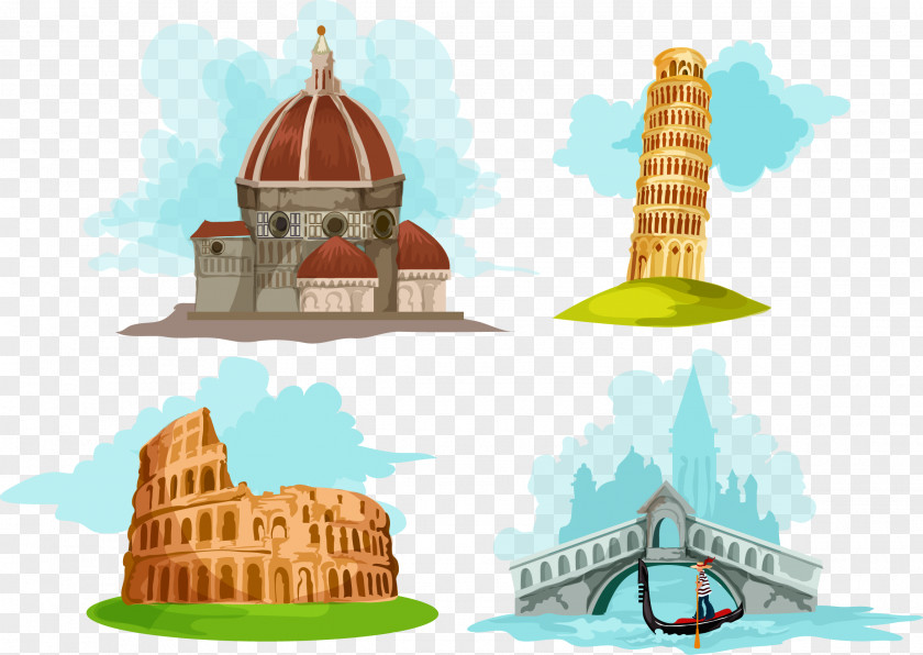 Vector Material Buildings Leaning Tower Of Pisa, Italy Pisa Working On The Statue Liberty Eiffel PNG