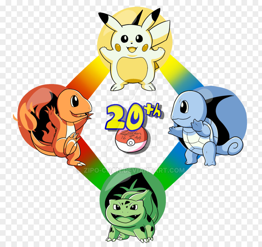 Anniversary Poster Pokémon Red And Blue Pikachu Drawing PNG