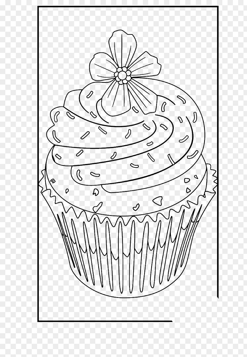 Cake Cupcake Coloring Book Colouring Pages Bakery PNG