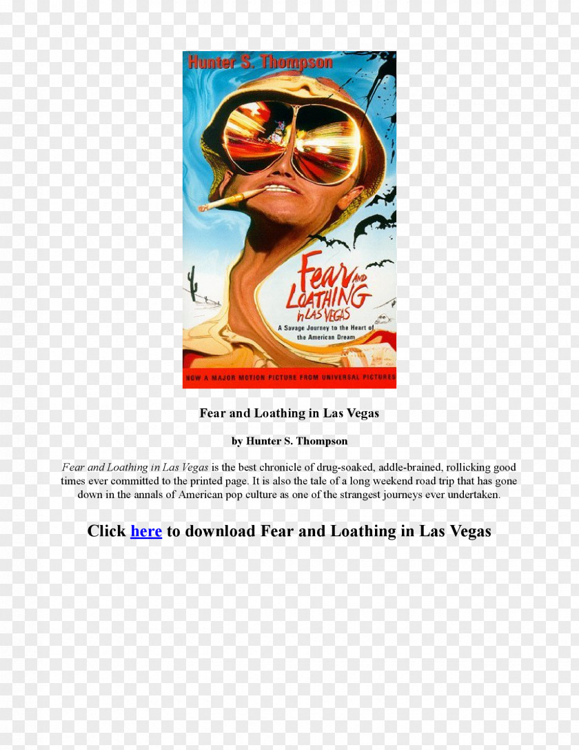Book Fear And Loathing In Las Vegas At Rolling Stone The Joke's Over PNG