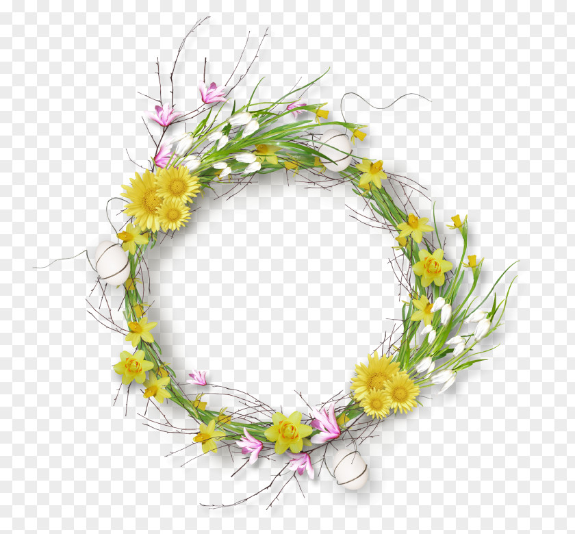 Easter Floral Design Flower Wreath PNG