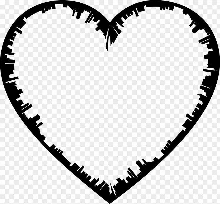 City Silhouette Heart Skyline Clip Art PNG