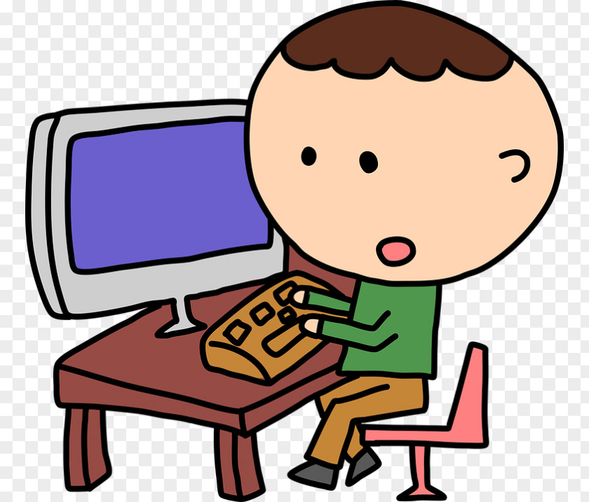 Computer Child Download Clip Art PNG