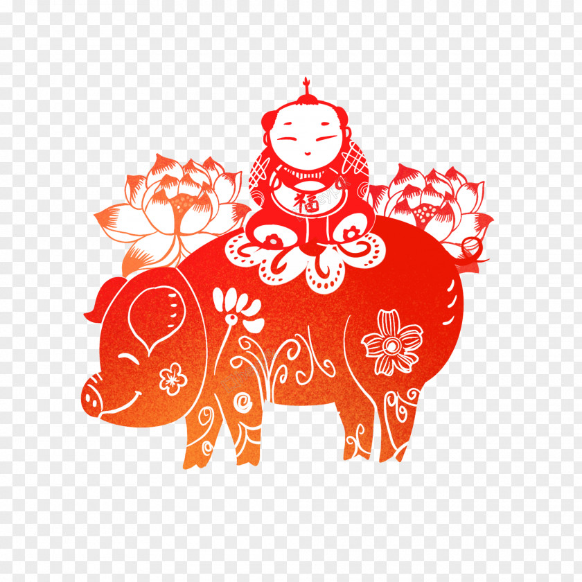 Sticker Red Chinese New Year Background PNG