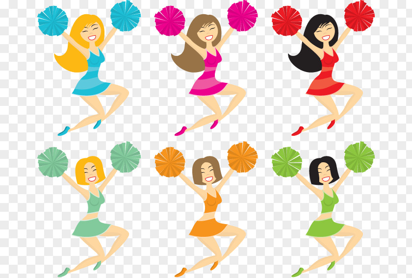 Come On Girls Cheerleading Cartoon Cheerleader Download PNG