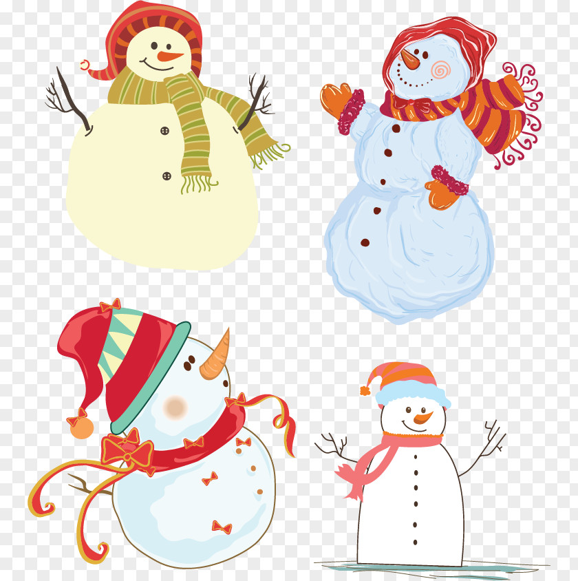 Cute Snowman Vector Image Christmas Ornament Illustration PNG