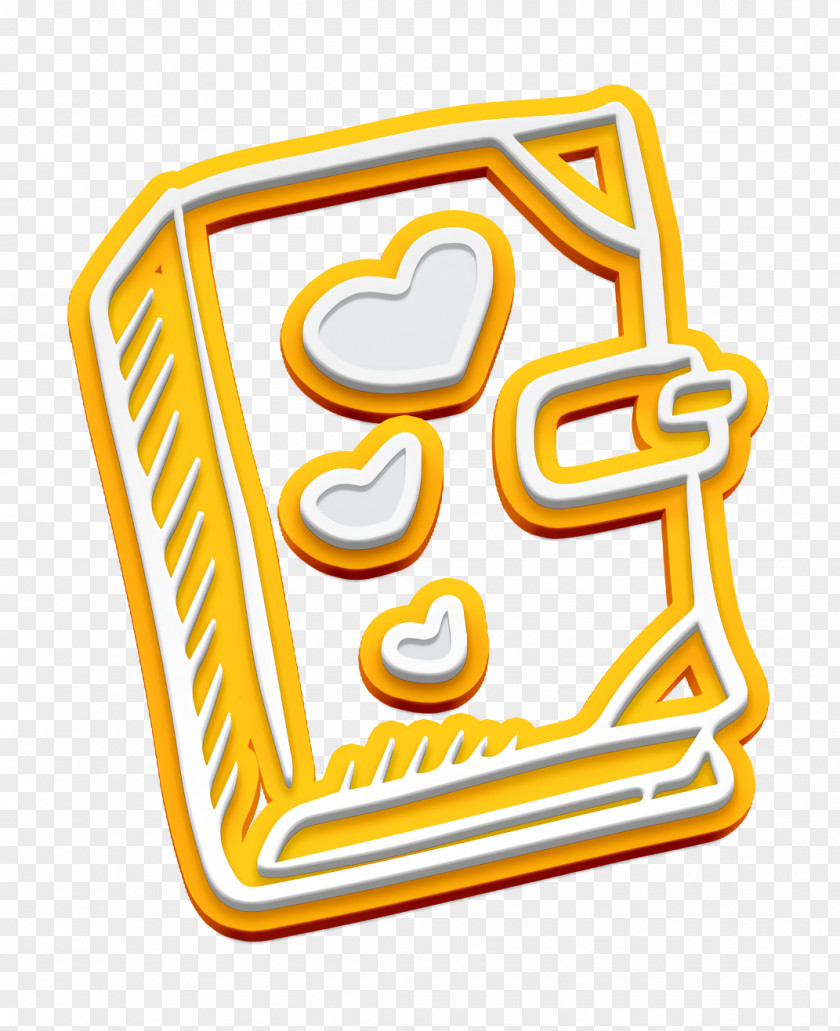 Diary Icon Notebook Hand Drawn Love Elements PNG