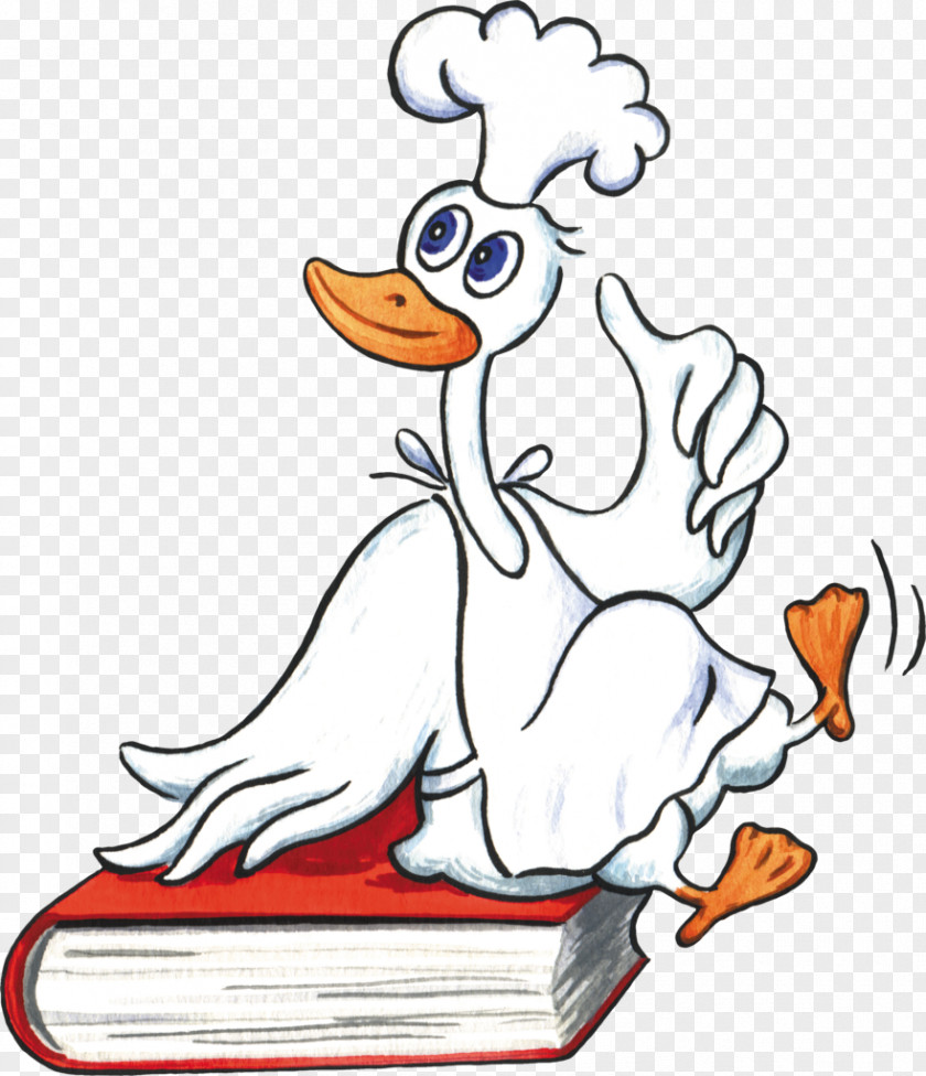 Hand-painted Cartoon Donald Duck Eating Cook Clip Art PNG
