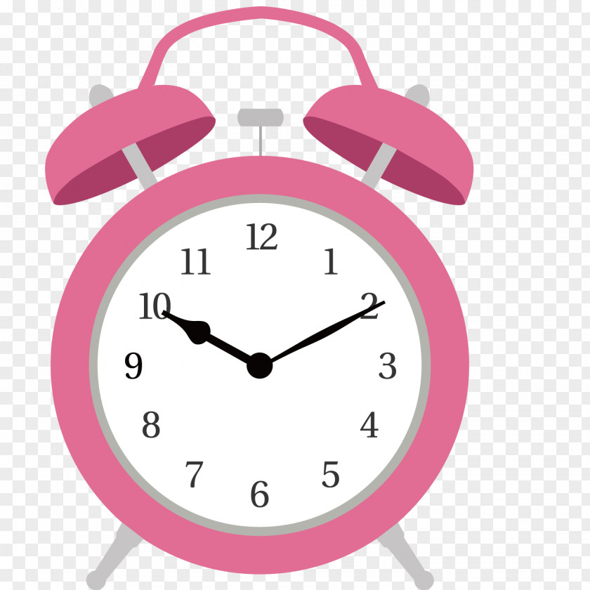 Pink Alarm Clock Wall Decal Illustration PNG