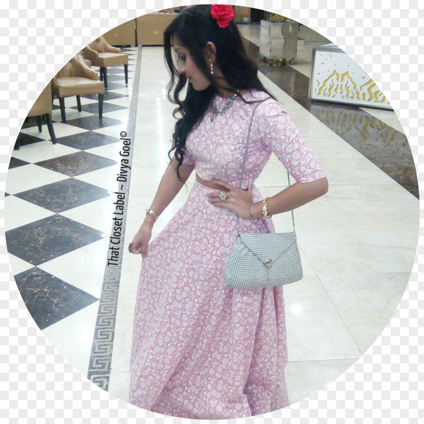 Dress Textile Shoulder Pink M PNG