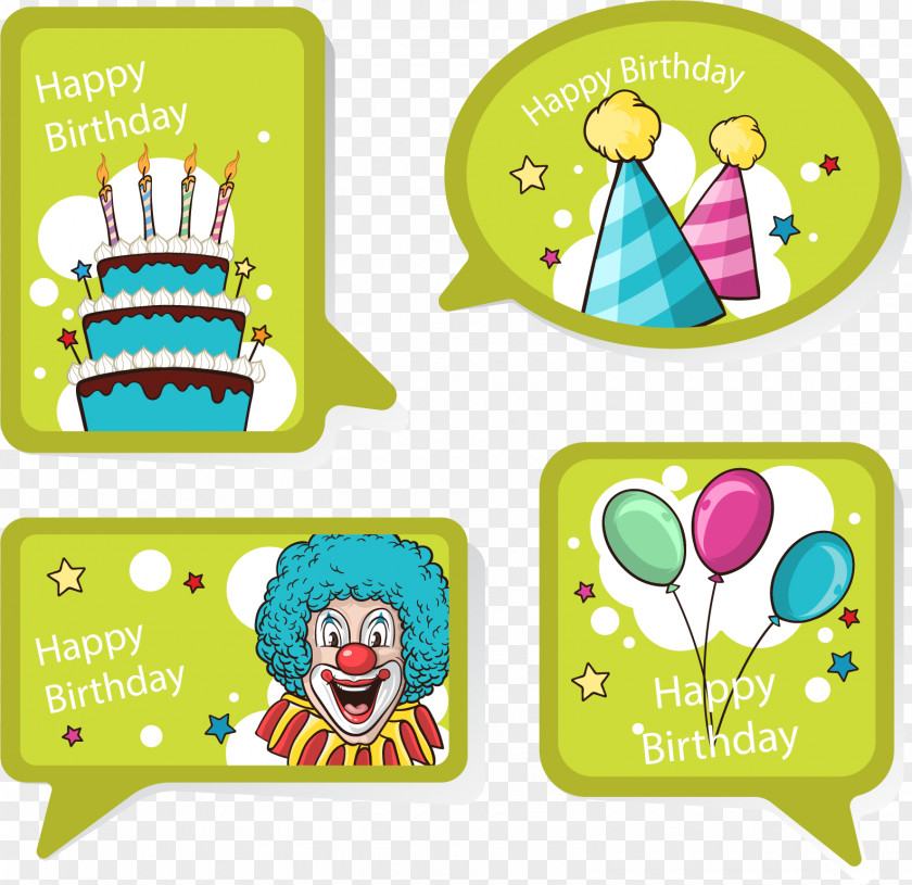 Vector Hand Painted Green Label Birthday Cake Euclidean Clip Art PNG