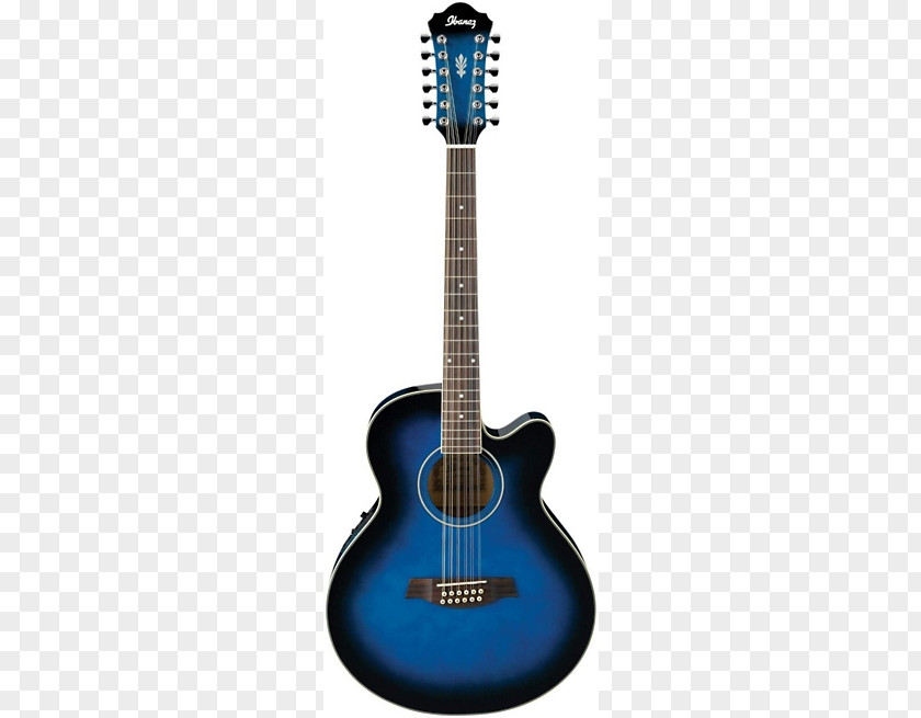 Blue Guitar Acoustic-electric Ibanez Cutaway Acoustic Twelve-string PNG