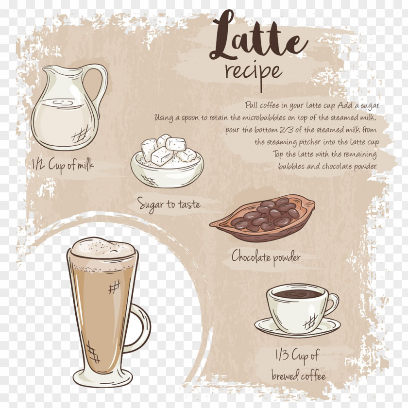 Creative Menu Vector Latte Cappuccino Iced Coffee Caffxe8 Mocha PNG