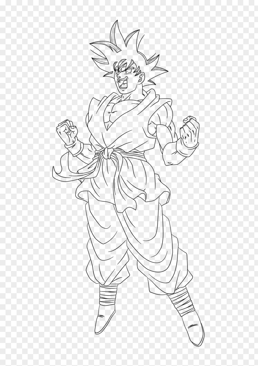 Goku Gohan Line Art Super Saiyan Sketch PNG