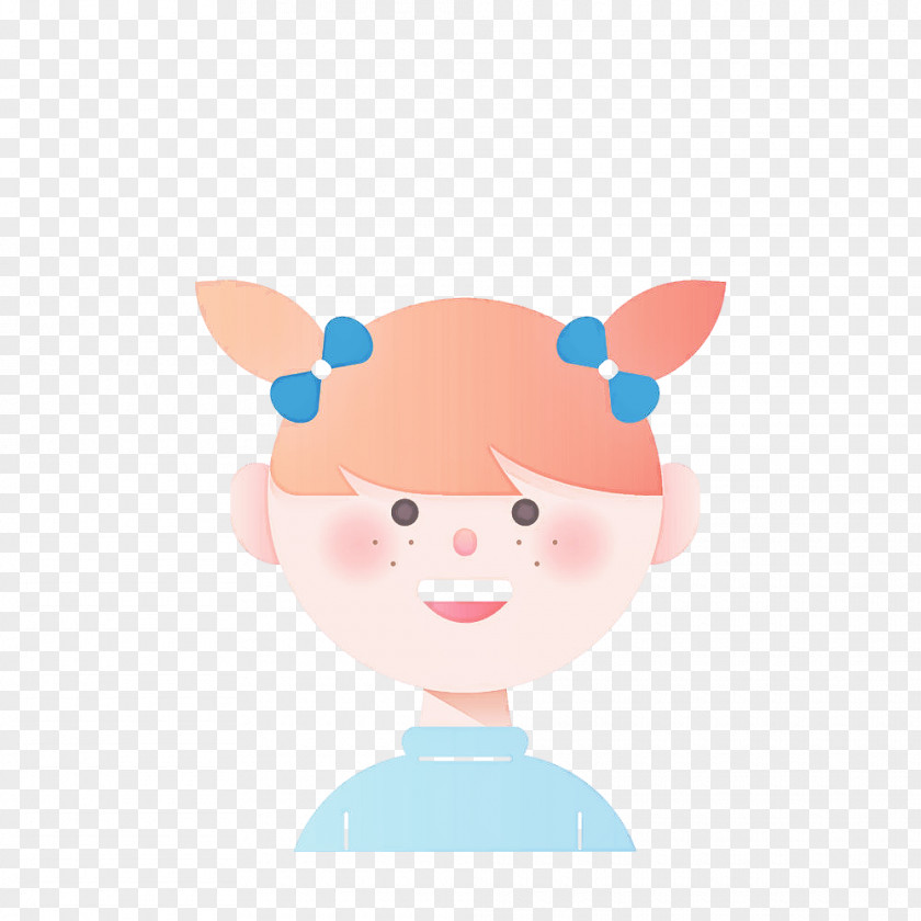 Cartoon Turquoise Pink Nose Animation PNG