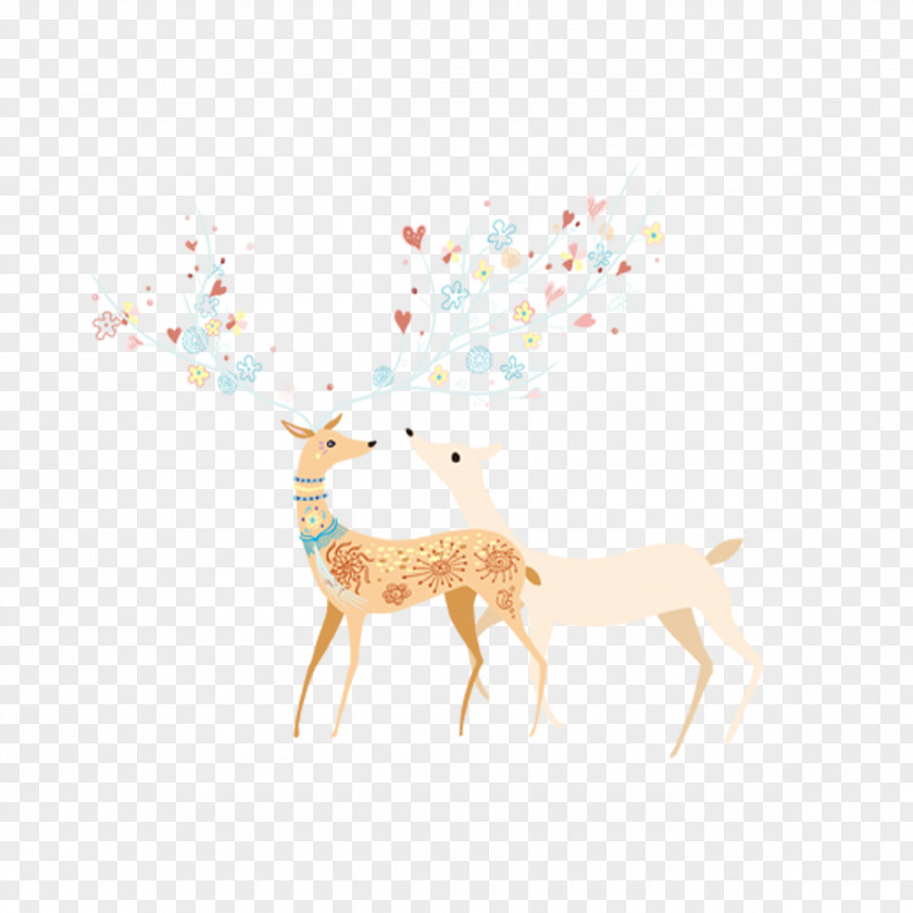 Hand-painted Deer Reindeer Sika PNG