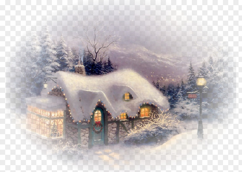 Winter Landscape Silent Night Painting Artist PNG