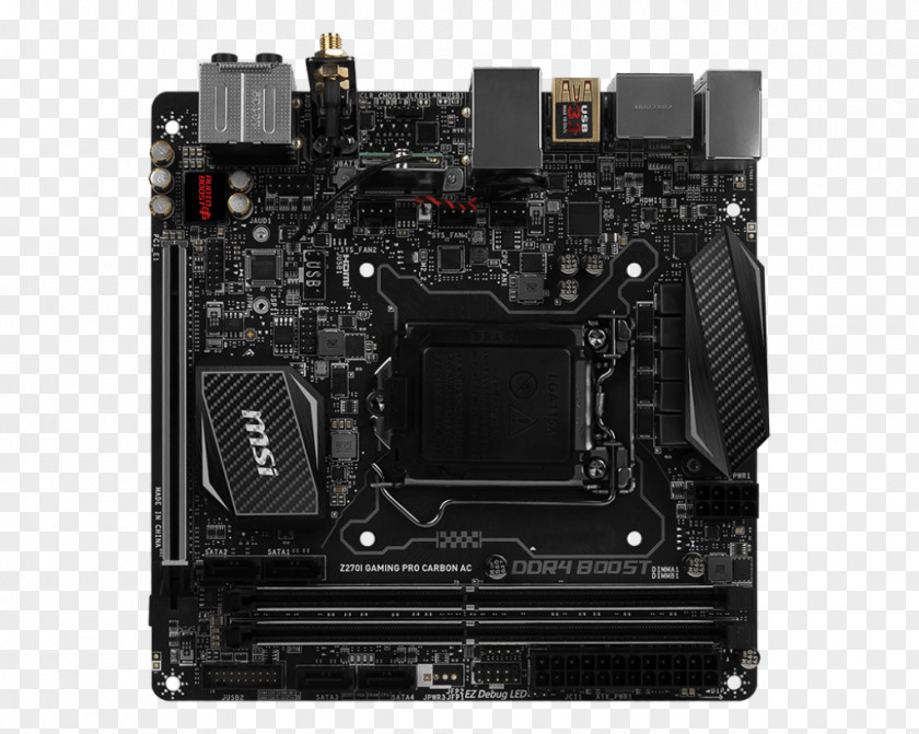 Car Ac Mini-ITX LGA 1151 Motherboard Micro-Star International MSI Z270I GAMING PRO CARBON PNG