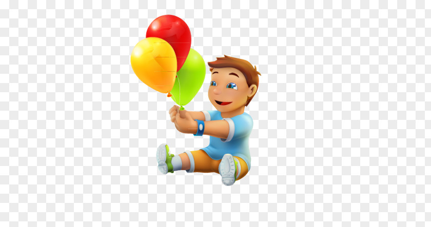 Little Boy Playing With Balloons Child PNG