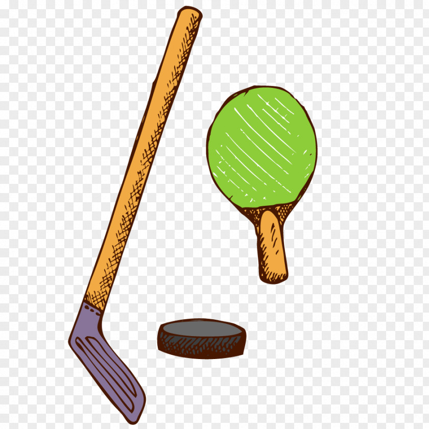 Painted Table Tennis Racket And Golf Vector Hoe PNG