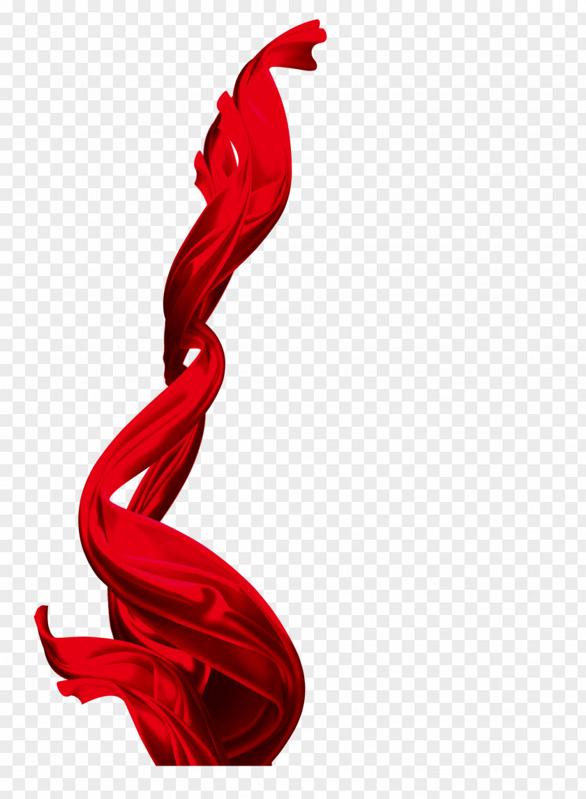 Red Ribbon Silk Textile Satin PNG