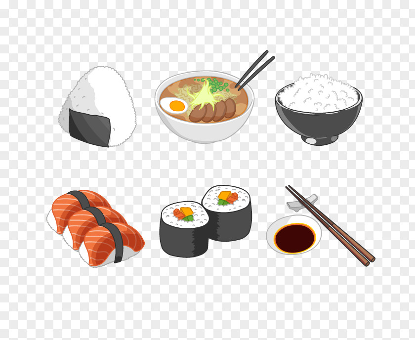 Vector Japanese Cuisine Sushi Sashimi PNG