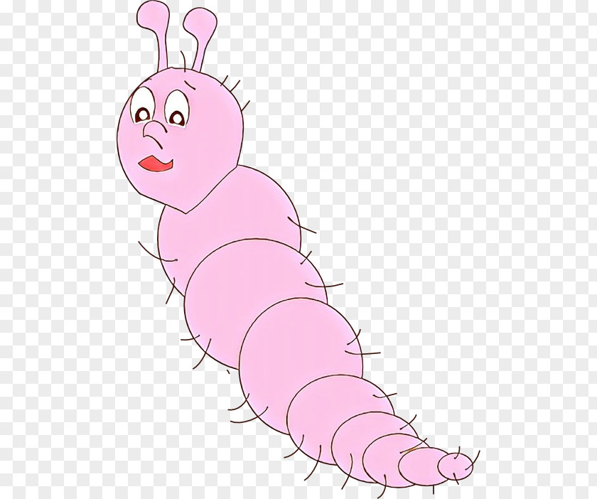 Pink Caterpillar Insect Cartoon Larva PNG