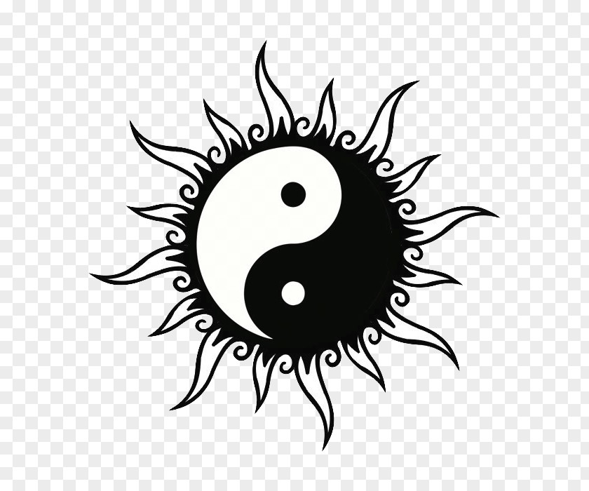 Black And White Sun Tattoo Yin Yang Symbol PNG