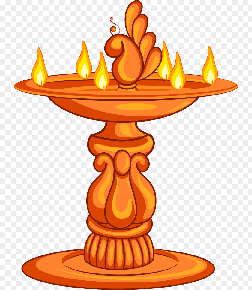 Cartoon Hand Painted Beautiful Oil Lamp Lantern Clip Art PNG