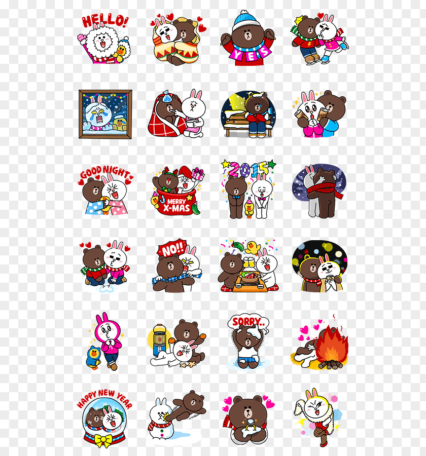 Happy Chinese New Year Sticker Line Friends LINE Rangers Label PNG