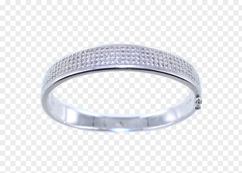 Silver Bangle Bracelet Crystal PNG