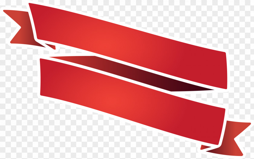 Hand Painted Red Ribbon Scroll PNG