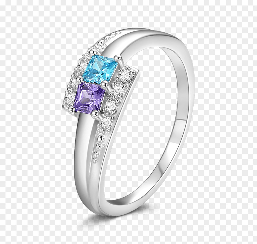 Couple Rings Amethyst Wedding Ring Silver Jewellery PNG