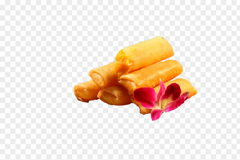 Custard Sauce Crab Fried Spring Rolls Roll Hot Pot French Fries Junk Food PNG