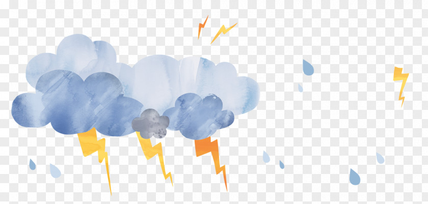 Dark Clouds Cartoon Thunder Lightning Image Illustration PNG
