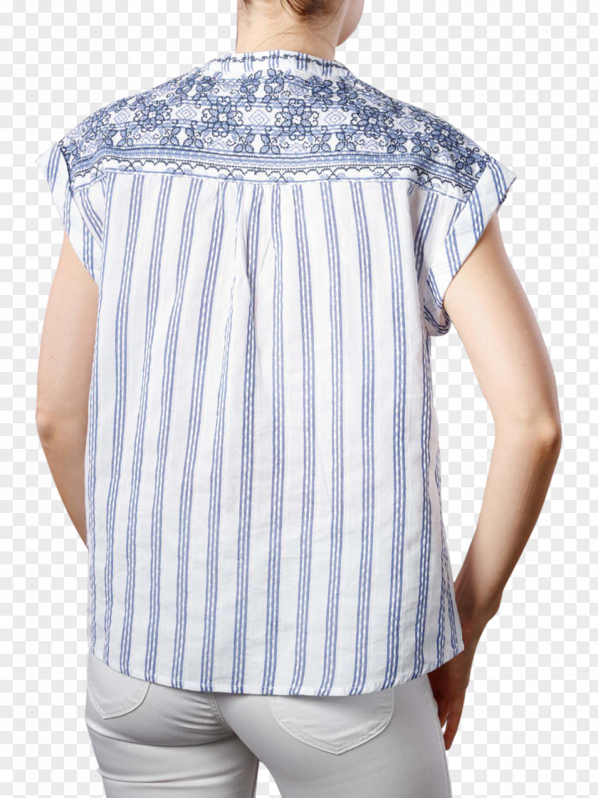 Denim White Shirt T-shirt Blouse Shoulder Sleeve Button PNG