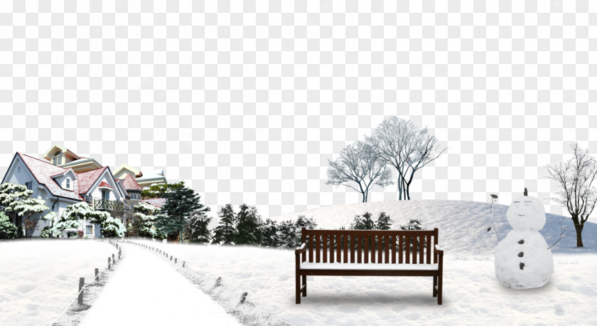 Housing Snow Snowman Background Material Winter PNG